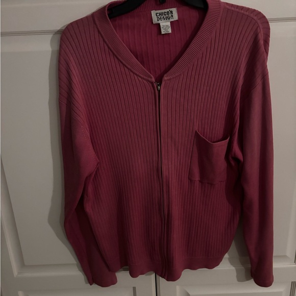 Chico's Sweaters - Chicos Design Zip Up Cardigan Size 2/large  Silk Blend-‎